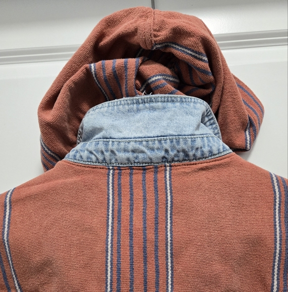 Free People Baja Hooded Denim Jacket Size S - Picture 9 of 10